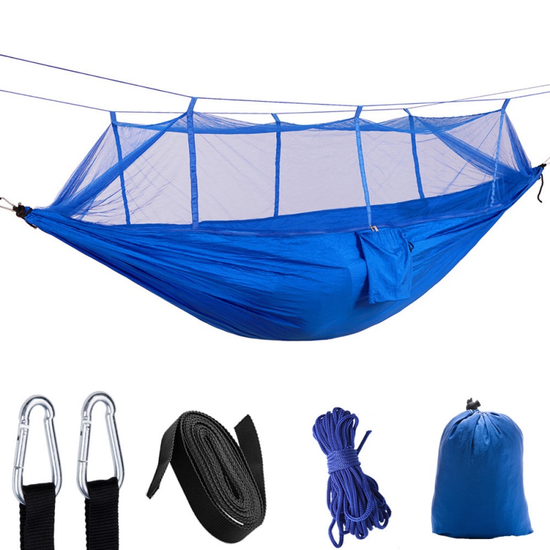 Portable Double Hammock with Mosquito Net Netting Hanging Bed Outdoor Camping US 
